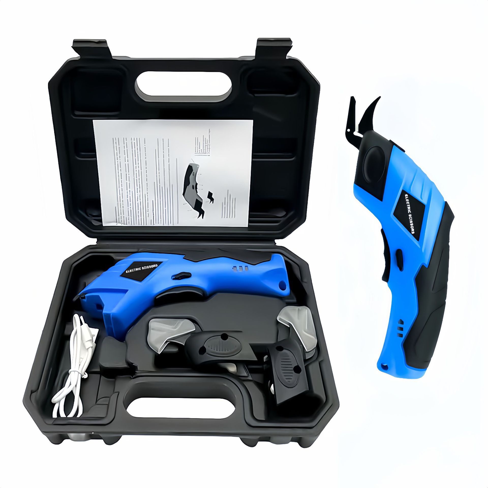 Electric Scissors Cordless Handheld, Ideal for Cutting Fabrics, Carpets, Soft Leather, Cardboard