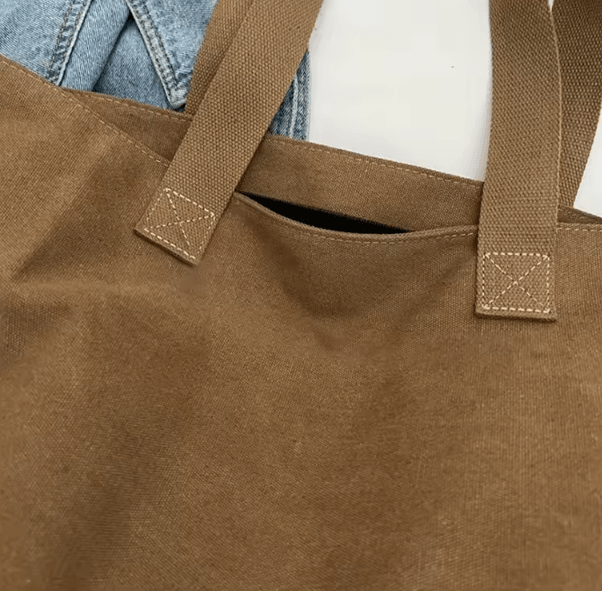 Womens Canvas Tote Bag Spacious Durable Shoulder Handbag with Zipper Closure