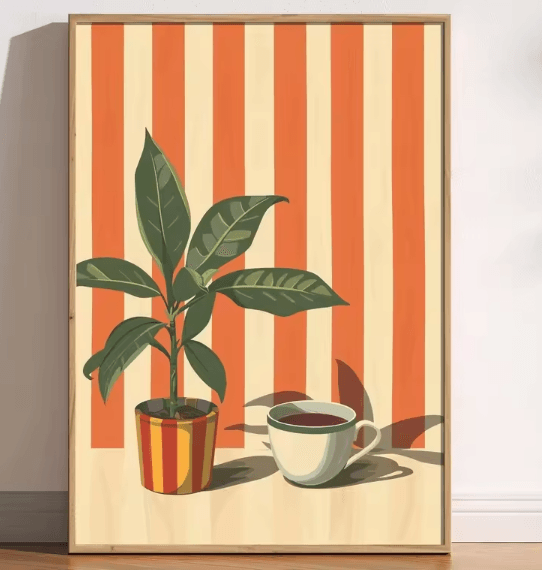 Retro Coffee Wall Art Print – Minimalist Kitchen Poster for Coffee Lovers & Cafe Decor