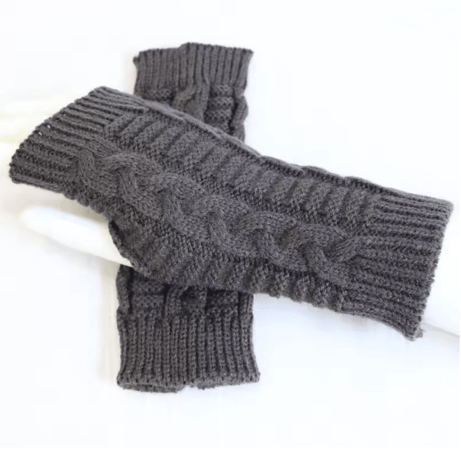 Chunky Knit Faux Wool Fingerless Gloves