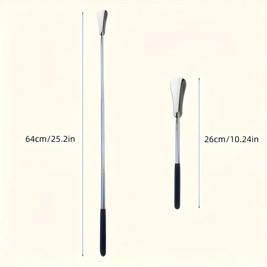 Stainless Steel Telescopic Shoe Horn Adjustable, Extendable Long Handle for Seniors, Men Women Shoe Helper
