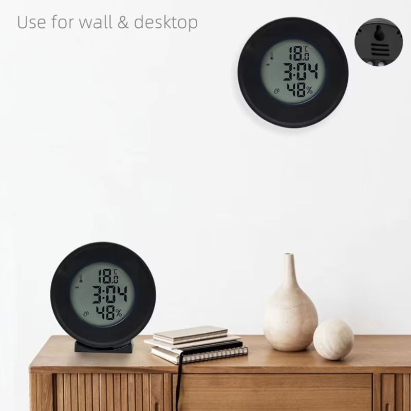 Digital LCD Travel Alarm Clock with Temperature and Hygrometer for Desk or Wall