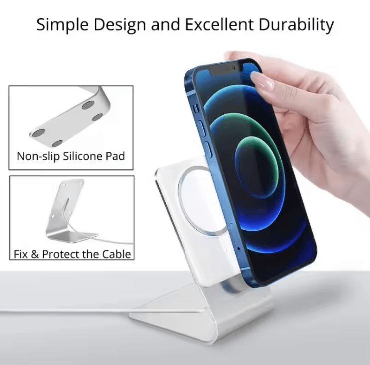 Aluminum Desktop Phone Stand Compatible with Magsafe Charger for iPhone