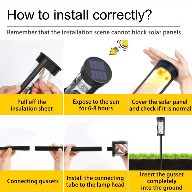 BrightFlow Hourglass Solar Pathway Lights Outdoor Garden Set
