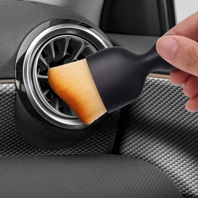 Car Interior Cleaning Brush Conditioner Air Outlet Soft Fur Clean Brushes with Shells Crevice Dust