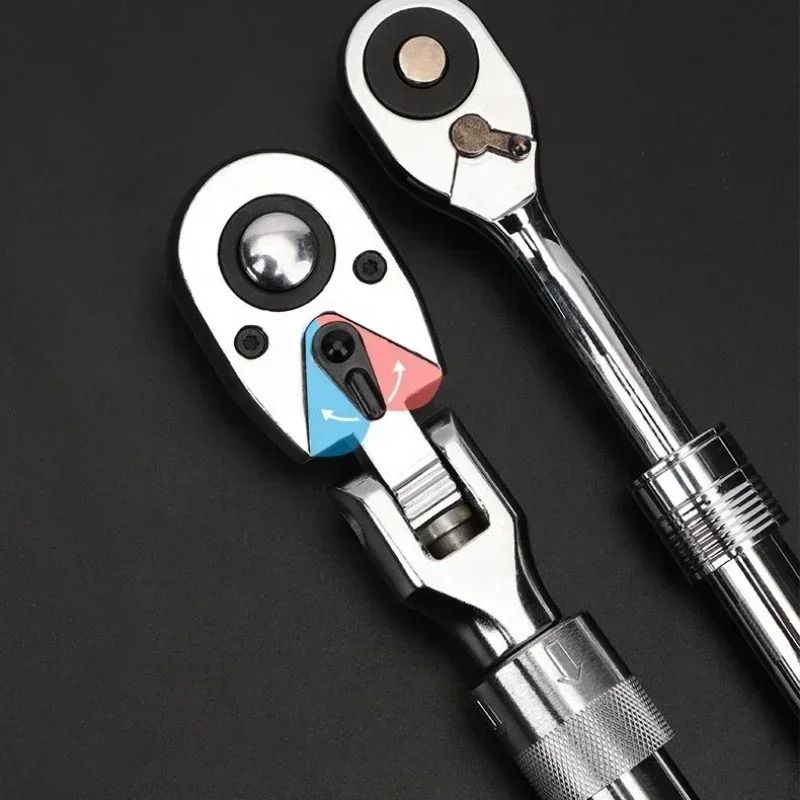72 Tooth Carbon Steel Retractable Ratchet Wrench with Quick Release