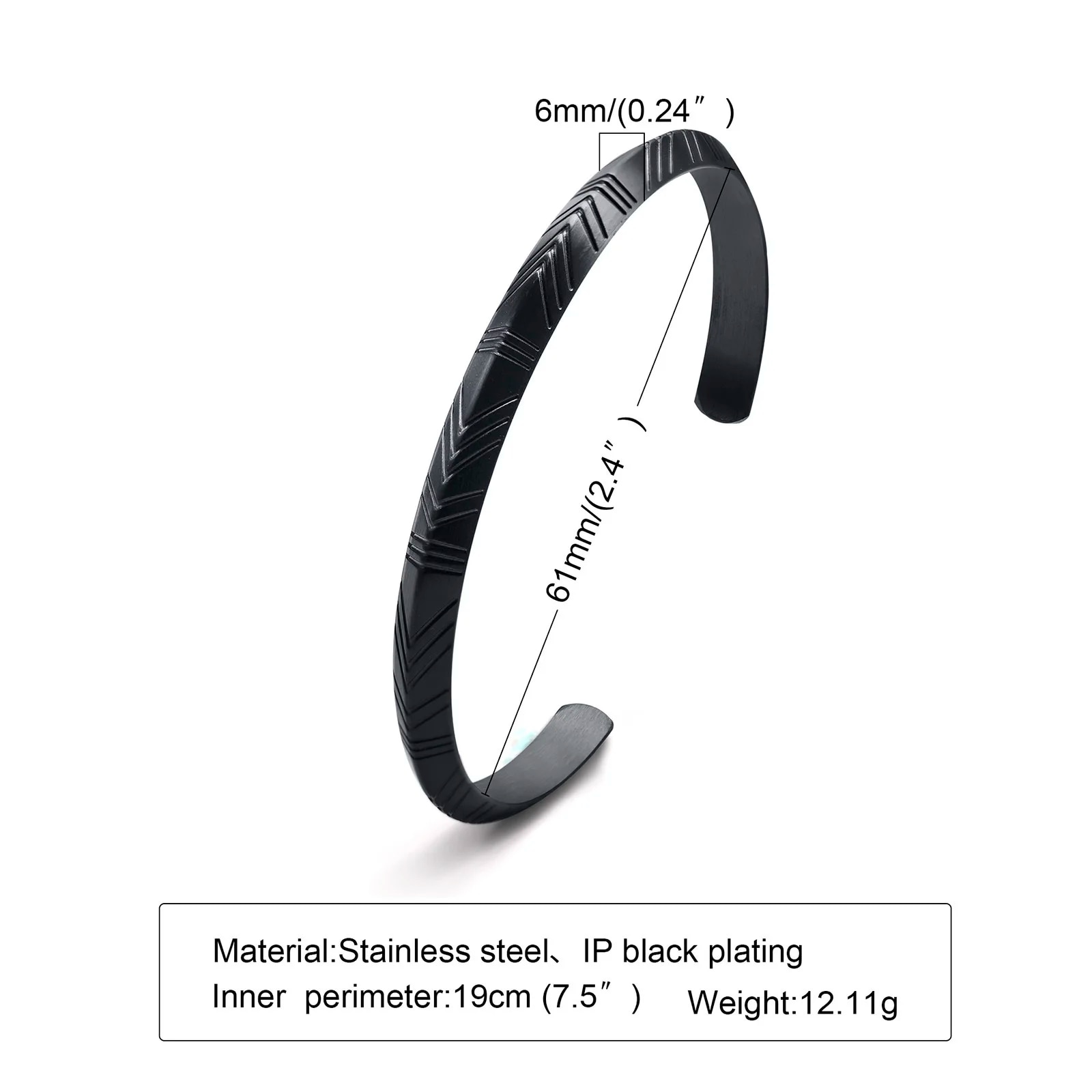 Stainless Steel Men's Thin Cuff Bracelet: Stylish Boyfriend Gift, Father's Day Present