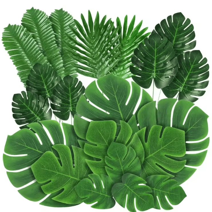Bring a fresh, tropical vibe to your setup with these vibrant artificial palm leaf placemats. Designed to mimic real mon