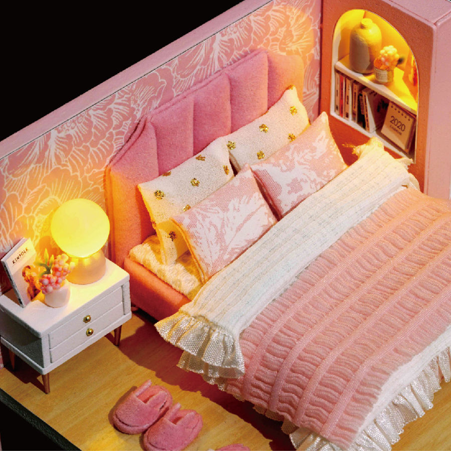 DIY Baby House Mini Miniature Doll House Kit, Home Bedroom Decoration, Princess Toys with Furniture Included