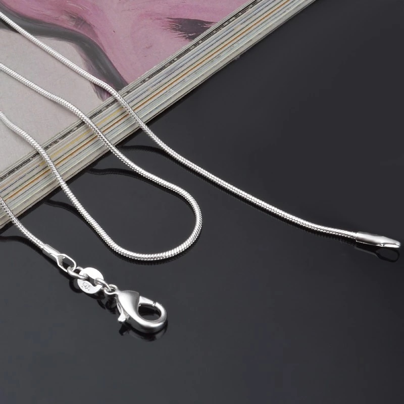 925 Sterling Silver Snake Chain Necklace for Women - Fashion Jewelry in 1mm Width, Available in 16-24 Inches