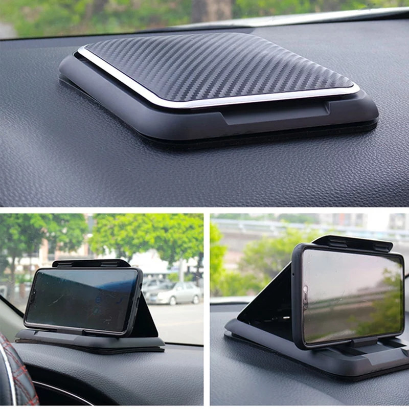 Car Phone Holder for Dashboard, Adjustable Smartphone Mount with Silicone Suction Pad