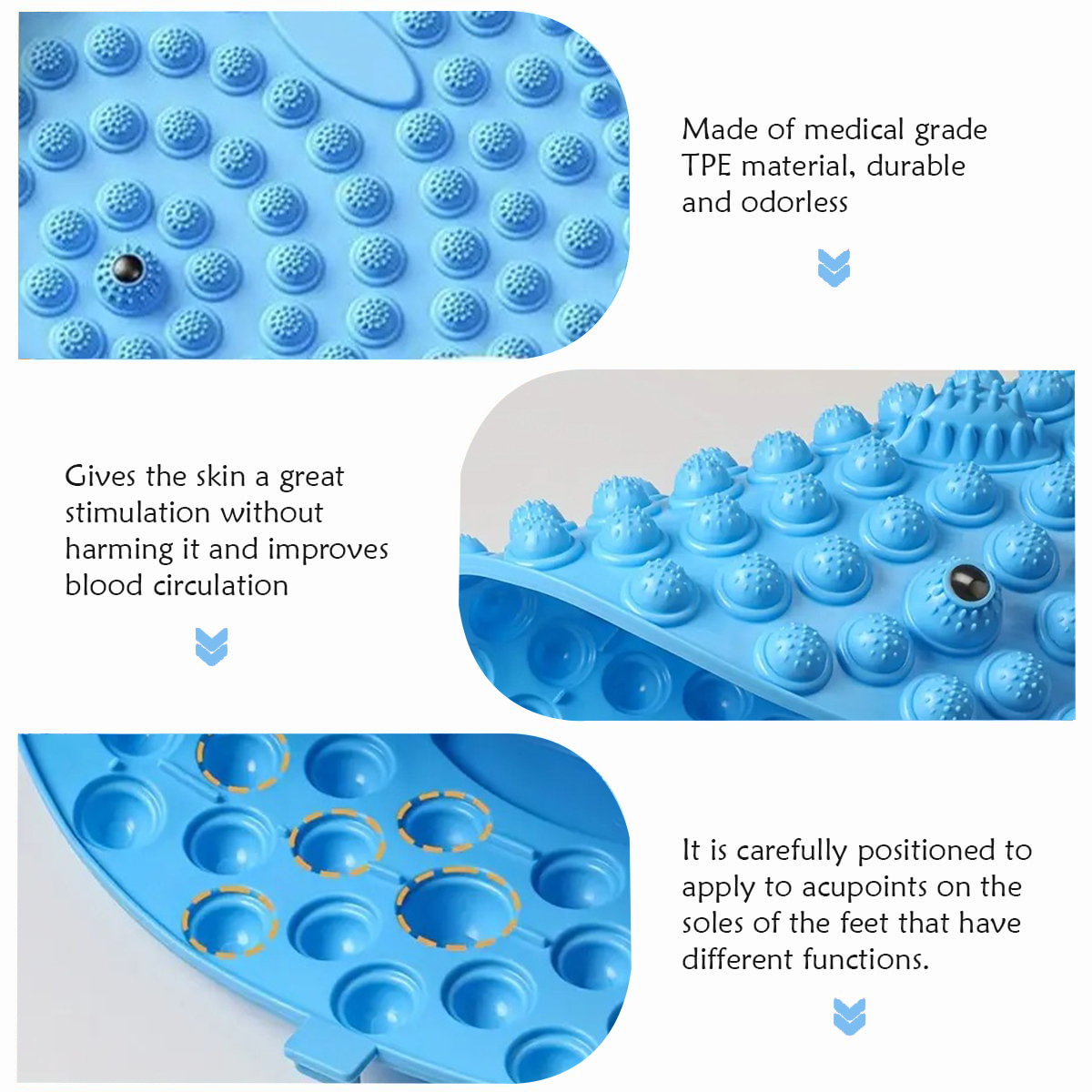 Reflexology Acupressure Mat, Foot Yoga Massage Board, Toe Pressure Plate, Meridian Jogging Massage Pad, Stone Therapy
