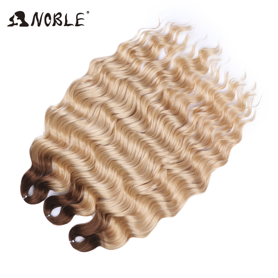 Noble Hair Synthetic Loose Deep Wave Braiding Hair Extensions Ombre Blonde Twist Crochet Curly Water Wave Braid