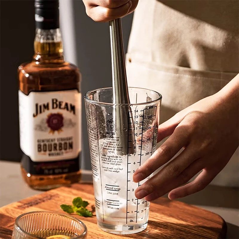 Stainless Steel Cocktail Muddler & Mixing Spoon Set – Professional Bar Stirrer Tools (2-Piece)