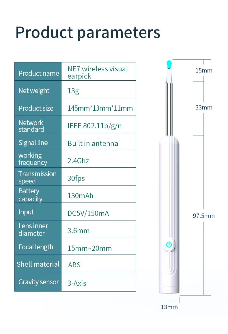 Smart Visual Ear Cleaner with Camera and 6 LED Lights Earpick