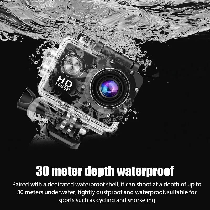 4K Ultra HD Action Camera with Waterproof Case and 2.0 Inch Screen