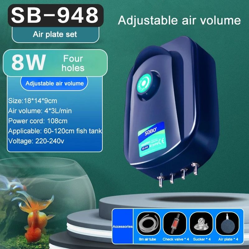 Silent Aquarium Oxygen Air Pump with Adjustable Air Volume
