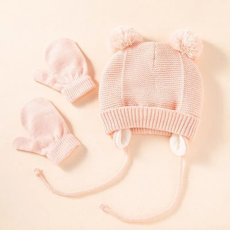 Baby Winter Knit Hat and Gloves Set