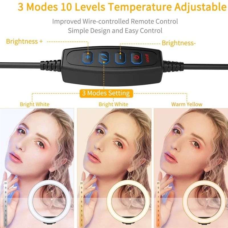 Professional High-Definition LED Studio Ring Light with Multi-Height Tripod and Bluetooth Control