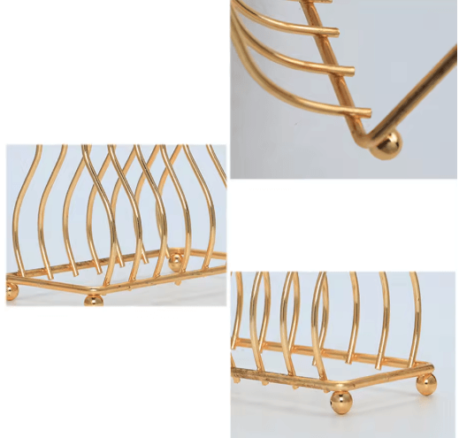 Small Gold & Silver Iron Triangular Dish Draining Shelf