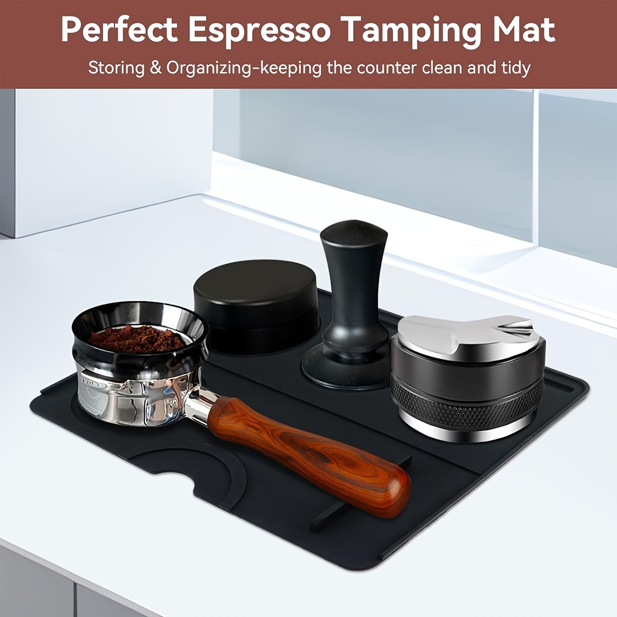 Coffee Tamping Mat Silicone Non Slip Holder Pad, Coffee Accessory, Tamp Station for Home and Cafe