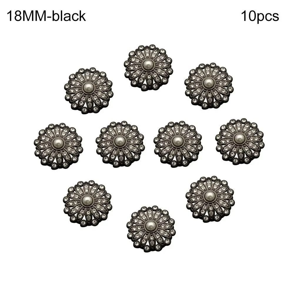 Retro Metal Pearl Button Gallery | High-Fidelity Diamond-Encrusted Clothing Accents & Sewing Jewelry