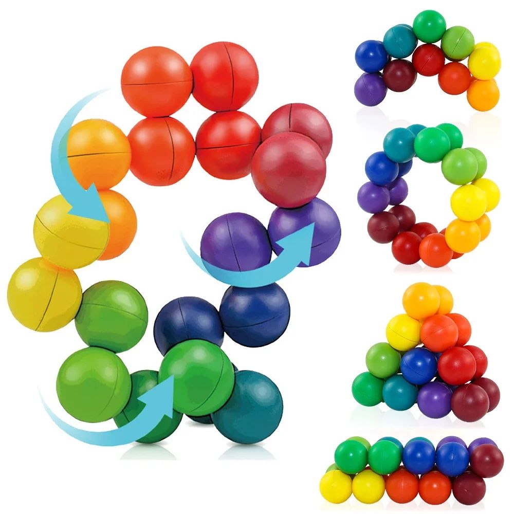 DIY 3D Rotating Sensory Fidget Ball Toy – Stress Relief ADHD Anxiety Calming Desk & Travel Toy