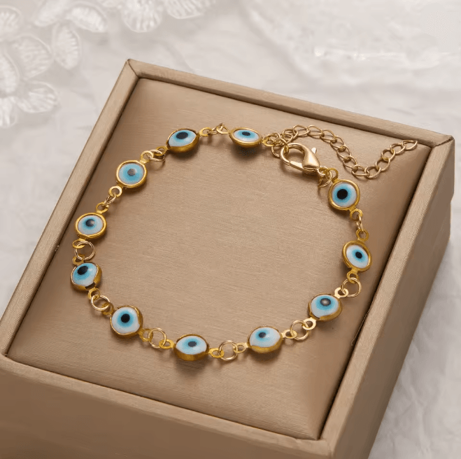 Lucky Evil Eye Bracelet Adjustable Metal Chain Protection Jewelry