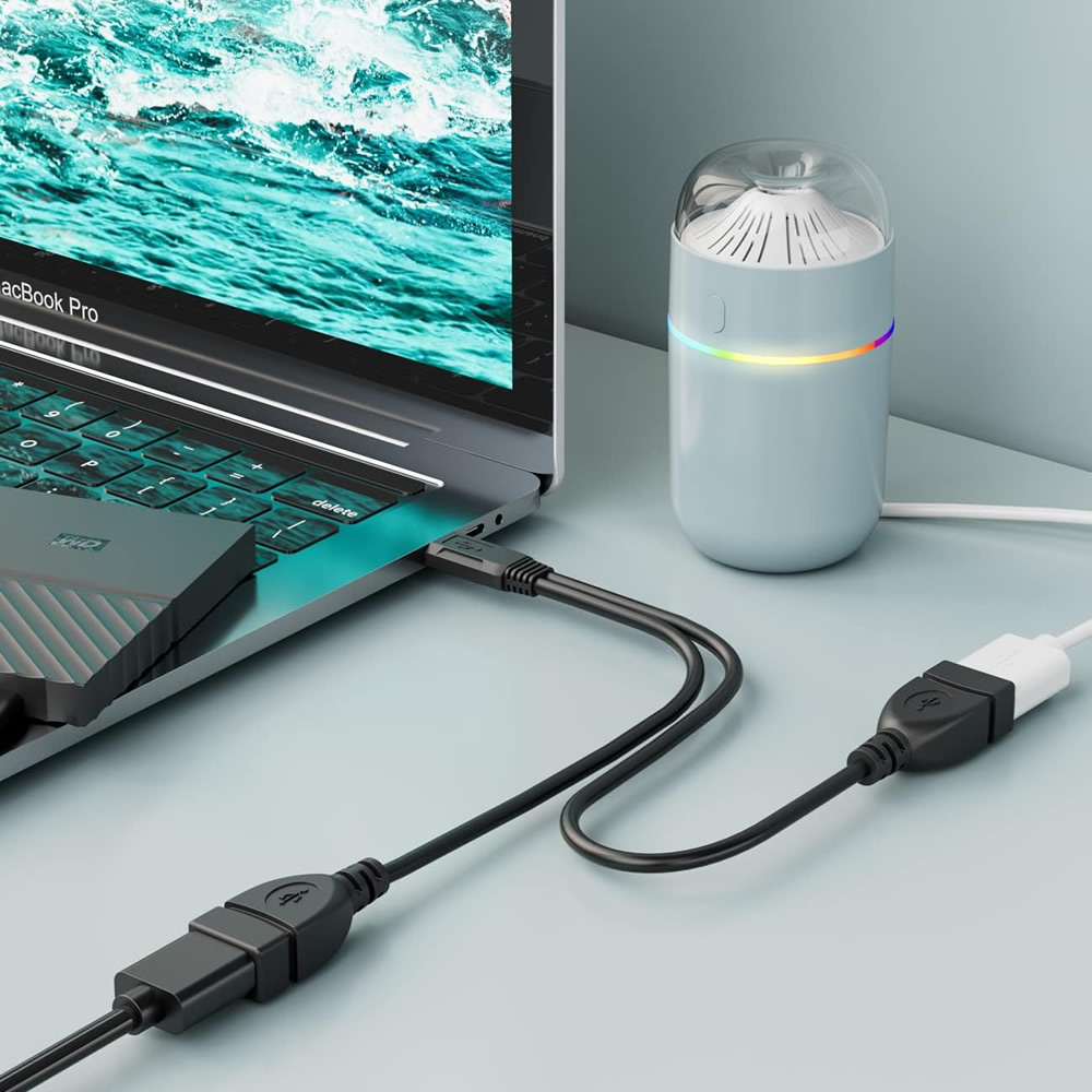 USB Y Cable Power Adapter Male to Female Splitter for PC and Car Data Transmission Charging