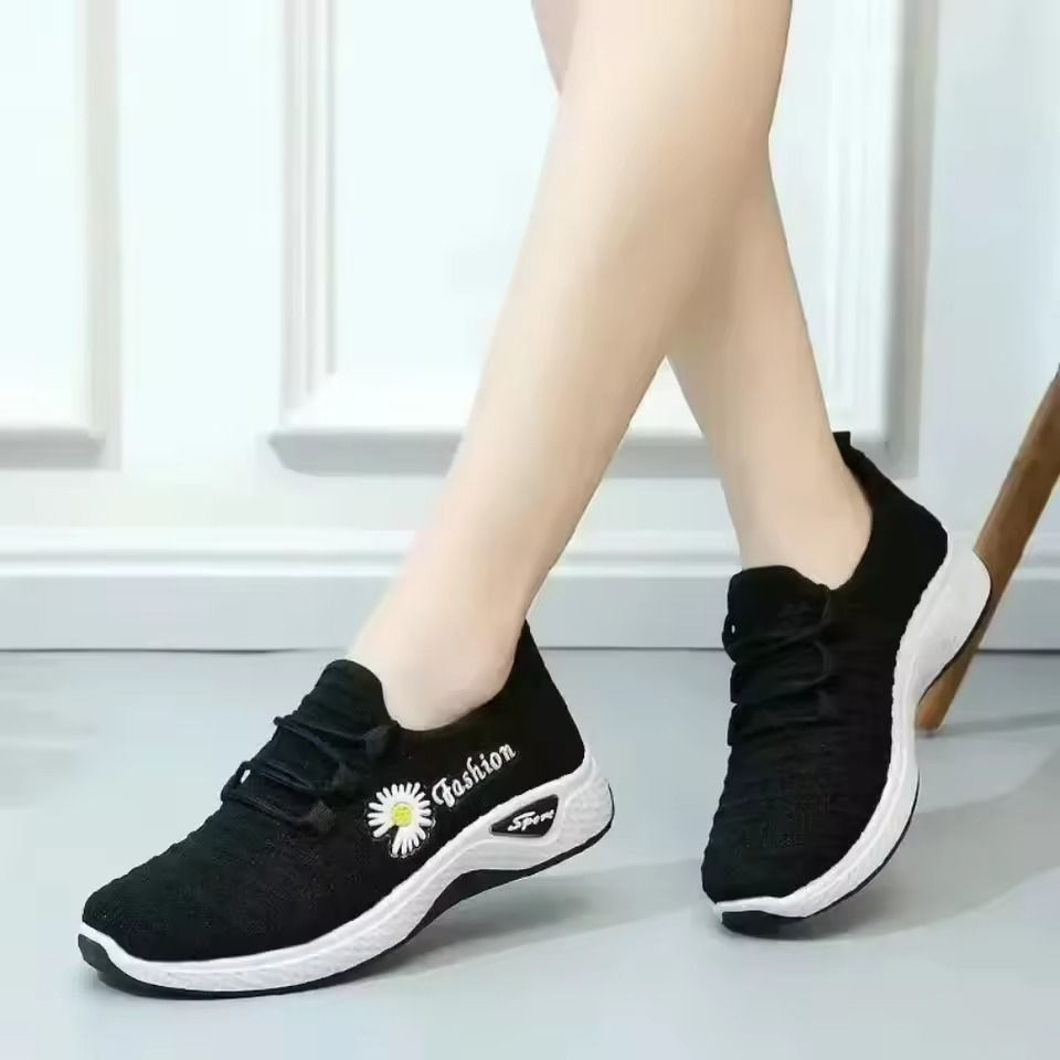 Womens Fashion Mesh Sneakers Lightweight Soft Sole Thick Breathable Casual Shoes