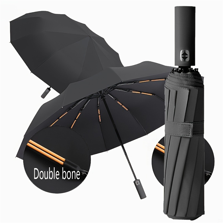 Automatic Folding Umbrella with UV Protection Windproof Compact Travel Umbrella
