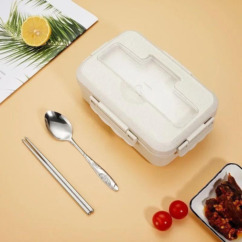 Professional 37 oz Microwavable Bento Lunch Box with Utensils