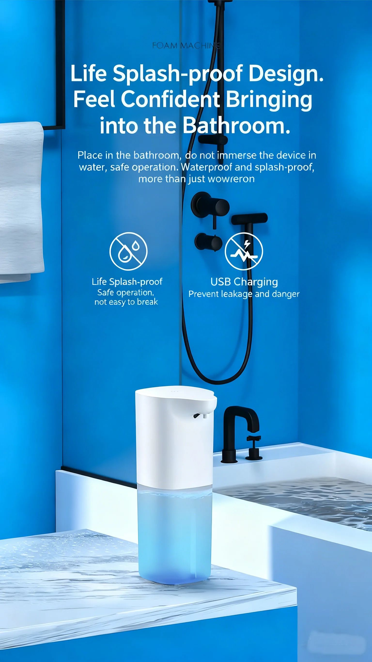 TouchFree Pro Automatic Foam Soap Dispenser USB Rechargeable