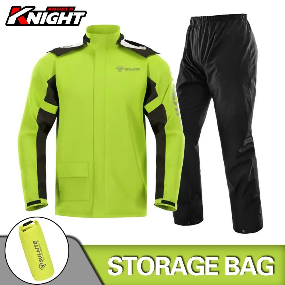 Motorcycle Raincoat Suit Waterproof Jacket and Pants for Outdoor Riding and Camping