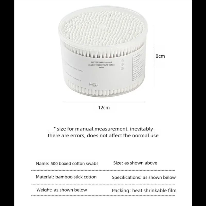 Precision Double Ended Cotton Swabs for Makeup Ear Cleaning and Pet Care 500 Pieces