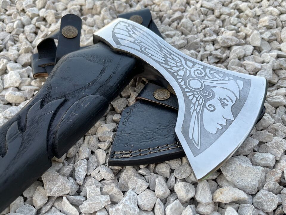 Unique Viking Axe Custom Handmade Carbon Steel Blade Axe Camping Axe Christmas