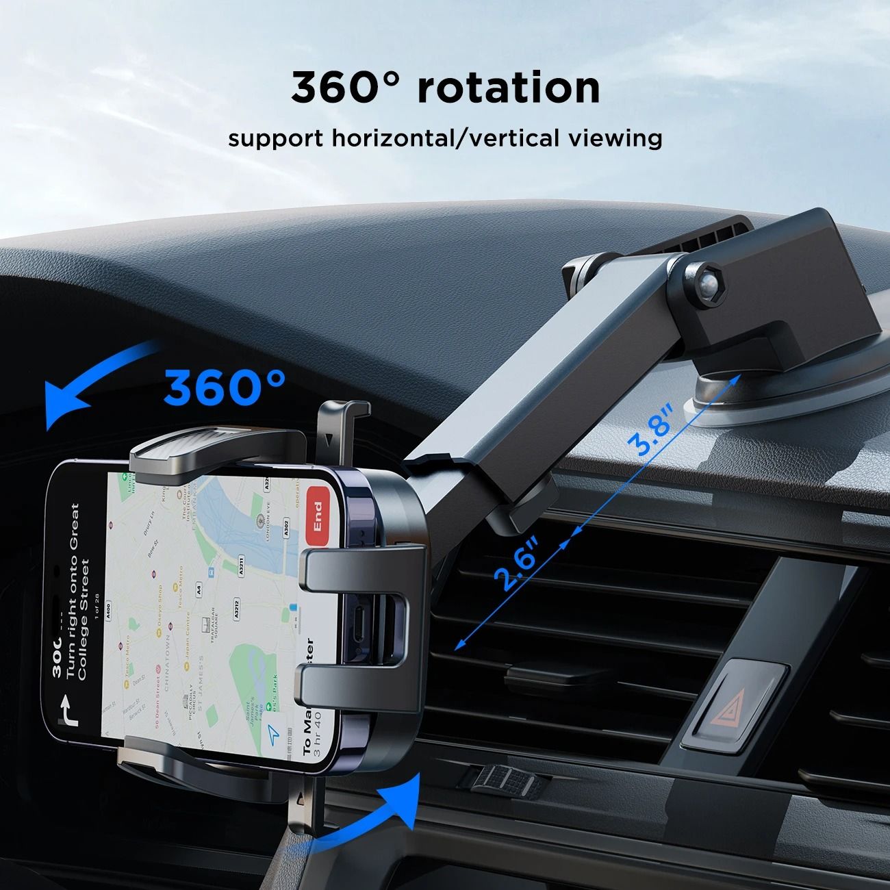 Universal Car Mount Phone Holder with Suction Cup