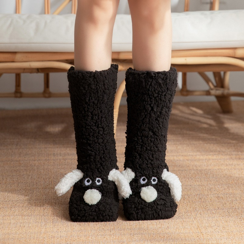 Cartoon Adult Sleep Socks, Winter Socks, New Dog Snow Socks, Carpet Slippers Socks, Leg Covers, Christmas Gift