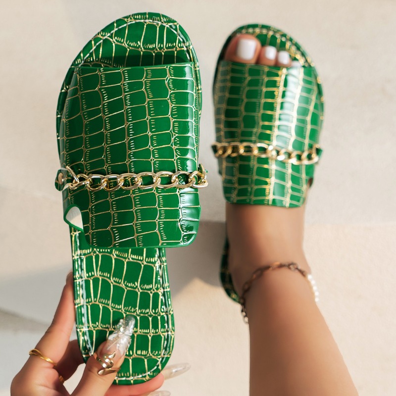 Summer and Autumn Open-toed Flip-flops Flat Wedge Sandals for Women, Breathable Beach Flip Flops, Casual Shoes for Women