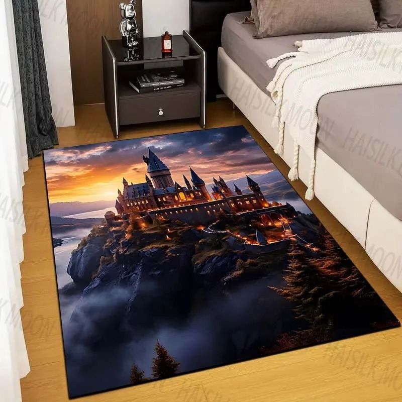 Magic Castle Themed Rug Non Slip Fantasy Kids Bedroom Floor Carpet