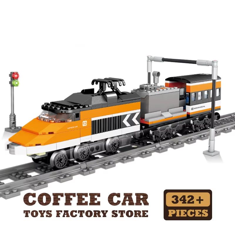 Technical City Power MOC Train Bricks Set with Railway Track and Locomotive