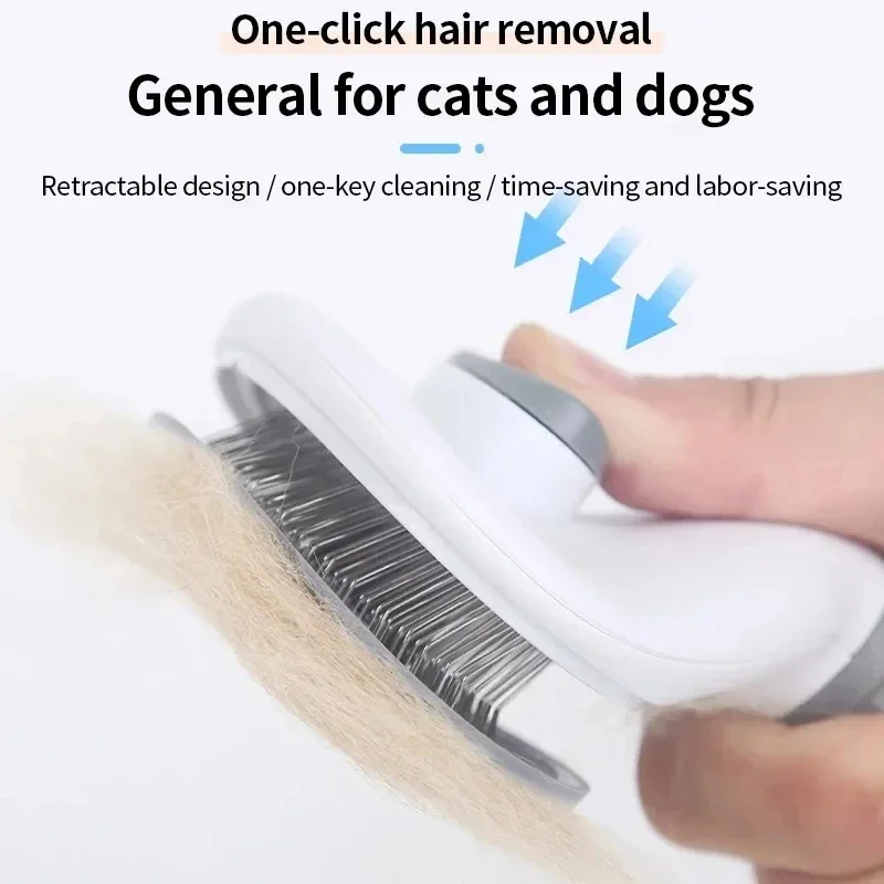 Self Cleaning Pet Brush for Dogs & Cats Gentle Deshedding Grooming Comb