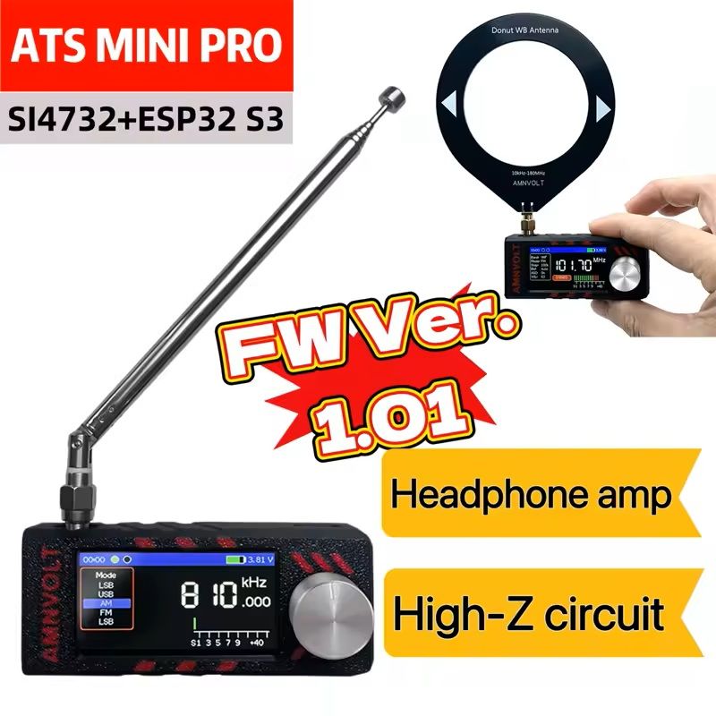 Mini Full Band DSP Radio Receiver with IPS Display and LSB USB Tuning