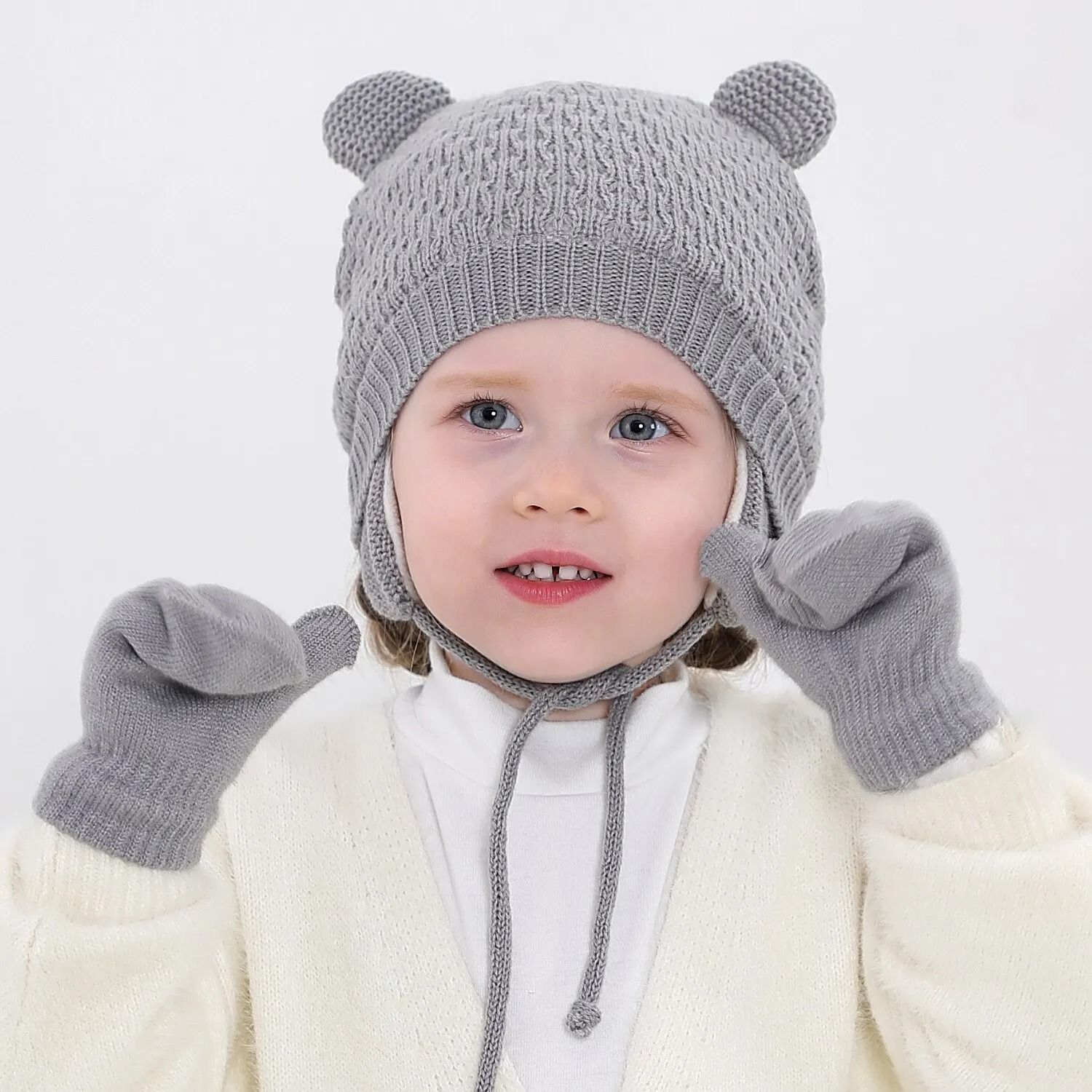 Baby Winter Knit Hat and Gloves Set