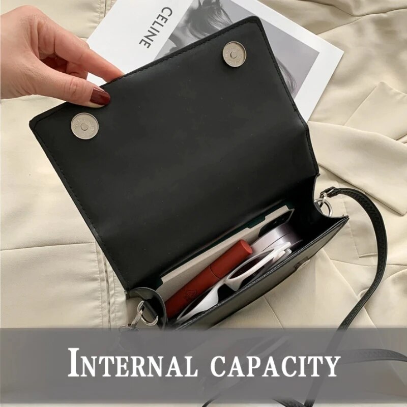 Classic Handle Handbag Women Small PU Leather Crossbody Bag Fashion Designer Shoulder Bag