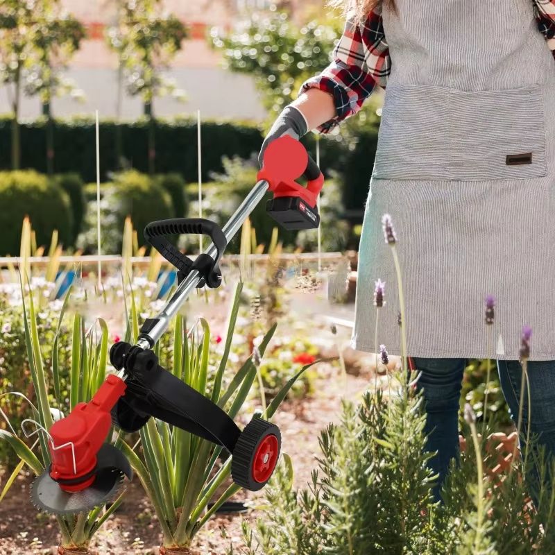 21V Cordless Weed Trimmer and Electric Lawn Edger with 1 or 2 Batteries Handheld Garden Grass Trimmer