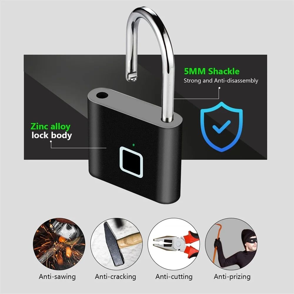 Smart Biometric Fingerprint Security Padlock