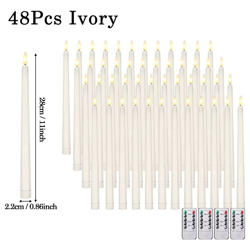 Flameless LED Taper Candles Set with Flickering Light