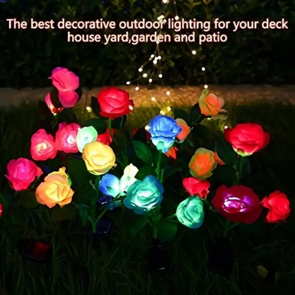 Solar Rose Flower Garden Lights Set