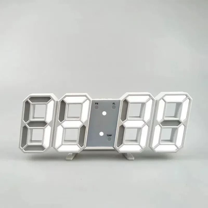 3D LED Digital Alarm Clock with Date and Temperature Display